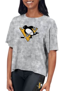 Pittsburgh Penguins Womens Grey Turnout Short Sleeve T-Shirt