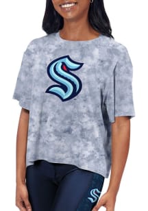 Seattle Kraken Womens Navy Blue Turnout Short Sleeve T-Shirt