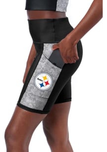 Pittsburgh Steelers Womens Black Bike Shorts