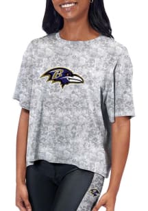 Baltimore Ravens Womens Grey Turnout Short Sleeve T-Shirt