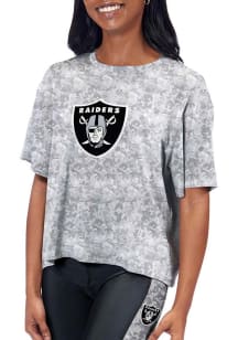 Las Vegas Raiders Womens Grey Turnout Short Sleeve T-Shirt