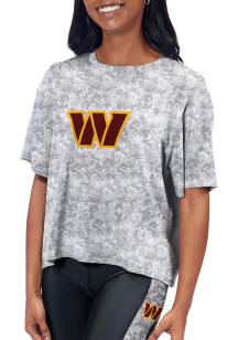 Washington Commanders Womens Grey Turnout Short Sleeve T-Shirt