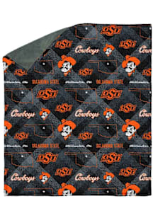Oklahoma State Cowboys 60X70 Chenille W/ Shp Rev Sherpa Fleece Blanket - Orange