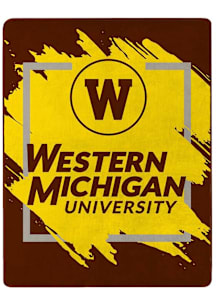 Western Michigan Broncos Dimensional Micro 46x60 Raschel Throw Blanket - Brown