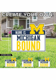 White Michigan Wolverines Personalized School Bound Yard Sign