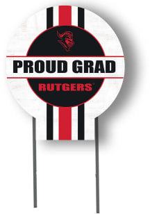 White Rutgers Scarlet Knights 20x20 Circle Yard Sign with Stakes Proud Grad Yard Sign