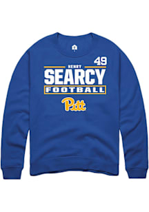 Henry Searcy Rally Mens Blue Pitt Panthers Football NIL Stacked Box Player Crew