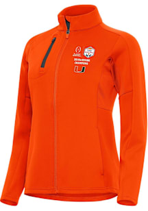 Antigua Miami Hurricanes Womens Orange 2026 Fiesta Bowl Champions Generation Light Weight Jacket