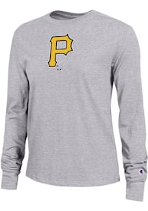 Champion Pittsburgh Pirates Womens Grey Core LS Tee