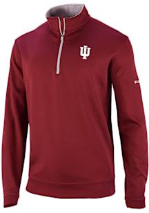 Columbia Indiana Hoosiers Mens Red Heat Seal Omni Wick Wickhams Hills Long Sleeve Qtr Zip Pullover
