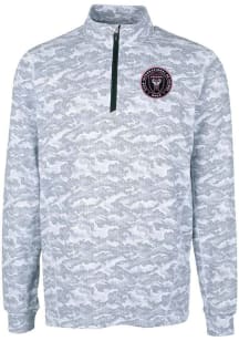 Cutter and Buck Inter Miami CF Mens Charcoal Traverse Camo Big and Tall Qtr Zip
