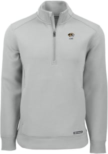 Cutter and Buck Missouri Tigers Mens Ash Alumni Roam Long Sleeve Qtr Zip Pullover