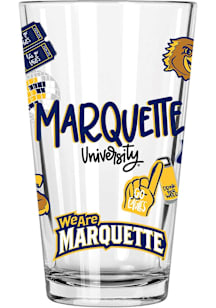 Marquette Golden Eagles 16oz Pint Glass - Navy Blue