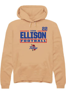 Viron Ellison Rally Mens Gold Tulsa Golden Hurricane NIL Stacked Box Player Hood