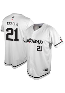 Cal Sefcik Genuine Collective Mens White Cincinnati Bearcats NIL Jersey