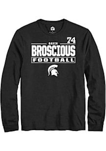 Gavin Broscious  Michigan State Spartans Black Rally NIL Stacked Box Long Sleeve T Shirt
