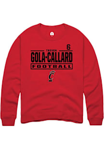Trevon Gola-Callard Cincinnati Bearcats Mens Red Football NIL Stacked Box Player Crew