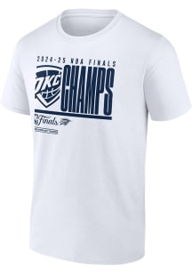 Oklahoma City Thunder White 2025 FINALS CHAMPIONS PLAYOFF DEFENSIVE FOUL Short Sleeve T Shirt