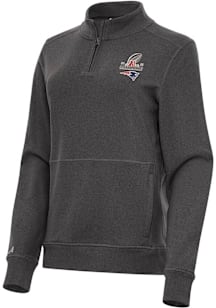 Antigua New England Patriots Womens Black 2025 AFC Champions Crush Qtr Zip