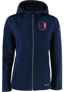 Cutter and Buck St Louis City SC Womens Navy Blue Evoke Light Weight Jacket
