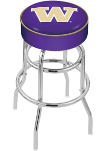 Black Washington Huskies Double-Ring Swivel Pub Stool