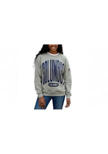 Columbus Blue Jackets Womens Ash Double Crew Sweatshirt