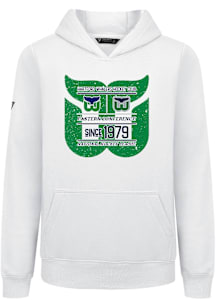 Levelwear Hartford Whalers Youth White Podium Jr Acumen Long Sleeve Hoodie