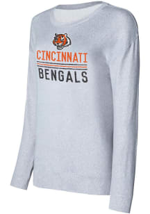 Cincinnati Bengals Womens Grey Knit Crew Sweatshirt