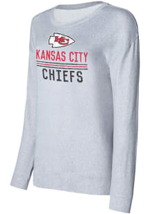 Kansas City Chiefs Womens Grey Knit Crew Sweatshirt