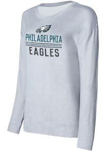 Philadelphia Eagles Womens Grey Knit Crew Sweatshirt