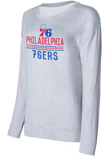Philadelphia 76ers Womens Grey Knit Crew Sweatshirt