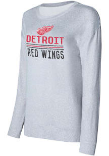 Detroit Red Wings Womens Grey Knit Crew Sweatshirt