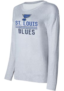 St Louis Blues Womens Grey Knit Crew Sweatshirt