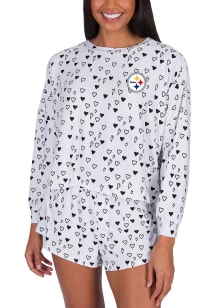 Concepts Sport Pittsburgh Steelers Womens White Epiphany PJ Set