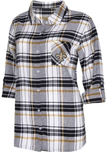 New Orleans Saints Womens Black Accolade Loungewear Sleep Shirt