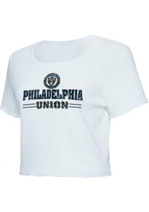 Philadelphia Union Womens White Scalloped Short Sleeve T-Shirt