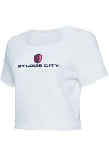 St Louis City SC Womens White Scalloped Short Sleeve T-Shirt