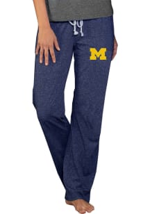 Concepts Sport Michigan Wolverines Womens Navy Blue Quest Knit Loungewear Sleep Pants