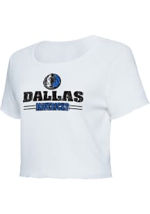 Dallas Mavericks Womens White Scalloped Short Sleeve T-Shirt