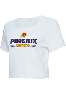 Phoenix Suns Womens White Scalloped Short Sleeve T-Shirt