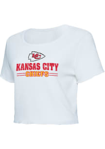 Kansas City Chiefs Womens White Scalloped Short Sleeve T-Shirt