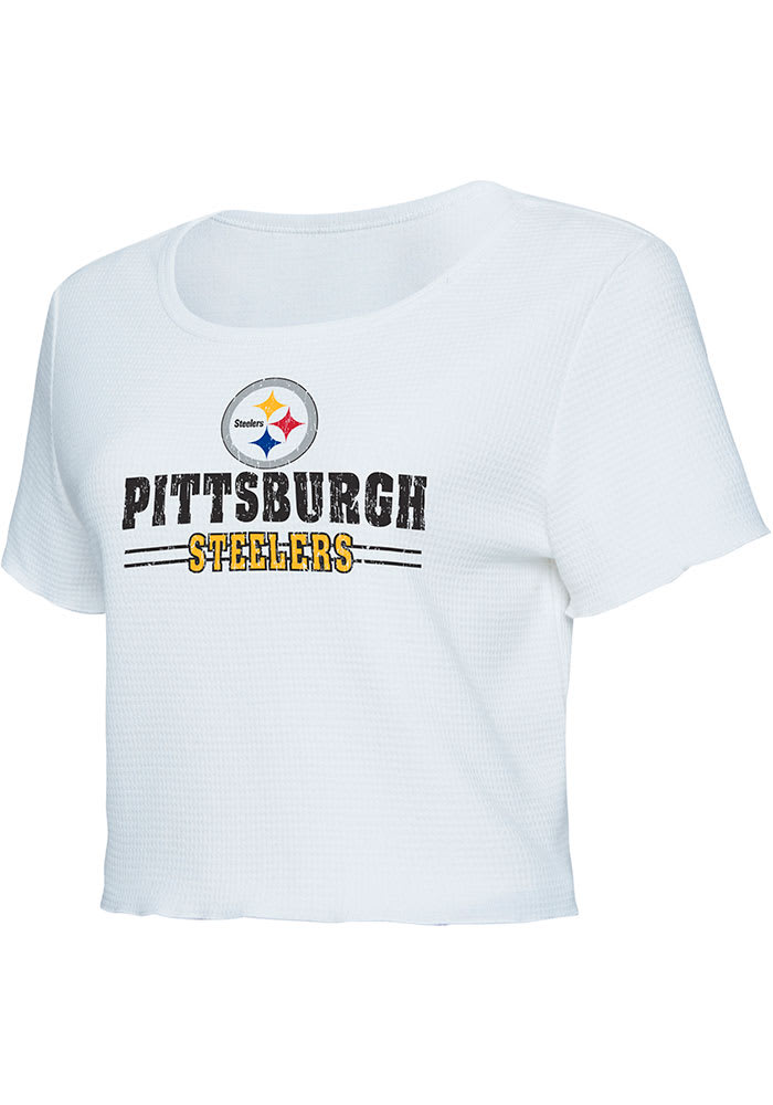Pittsburgh Steelers Womens Scalloped T-Shirt White