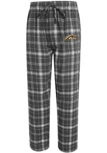 Mens Charcoal Western Michigan Broncos Plaid Flannel Loungewear Sleep Pants