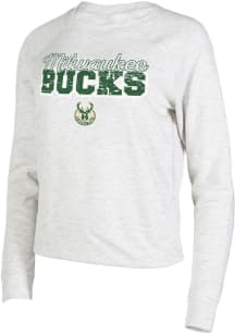 Milwaukee Bucks Womens Oatmeal Mainstream Crew Sweatshirt