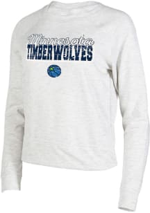 Minnesota Timberwolves Womens Oatmeal Mainstream Crew Sweatshirt