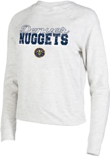 Denver Nuggets Womens Oatmeal Mainstream Crew Sweatshirt