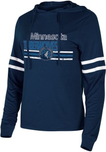 Minnesota Timberwolves Womens Navy Blue Marathon Hooded Sweatshirt