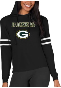 Concepts Sport Green Bay Packers Womens Black Marathon Hooded Sweatshirt