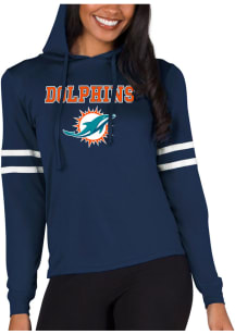Concepts Sport Miami Dolphins Womens Navy Blue Marathon Hooded Sweatshirt