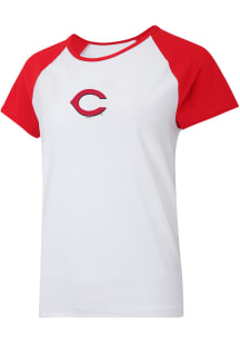 Cincinnati Reds Womens White Gauge Short Sleeve T-Shirt